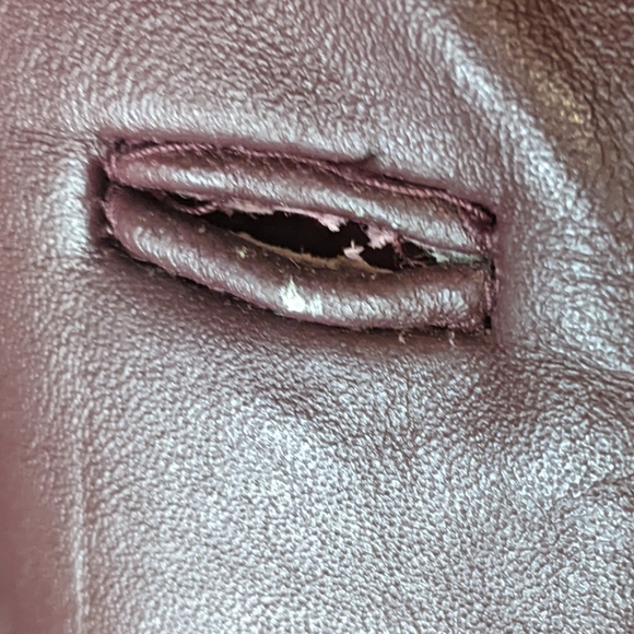 Dialogue Genuine Leather Burgundy Red Jacket Size S Woman - Picture 12 of 14